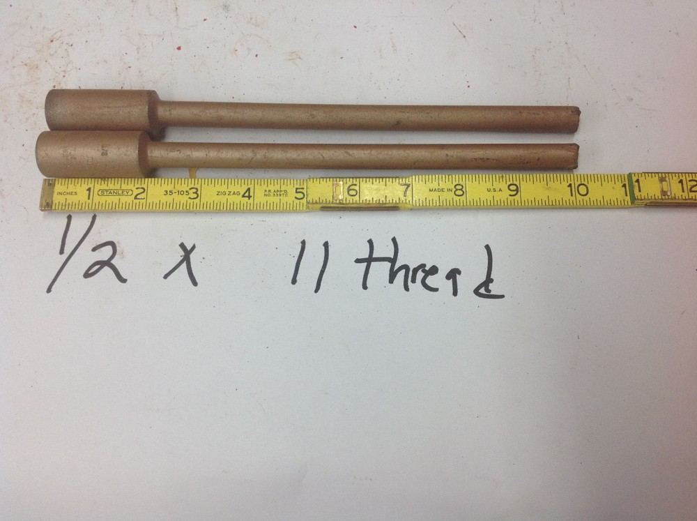 (2) Drillco 1/2"  x 10" x 11 Thread Concrete Masonry Core Drill Bit. NOS
