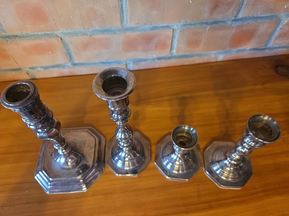 4 Silver Candle Stick Holders Lunt Silversmiths Chandler Collection
