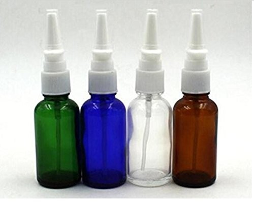 6PCS 30ml Amber Glass Nasal Sprayer Empty Bottle Refillable