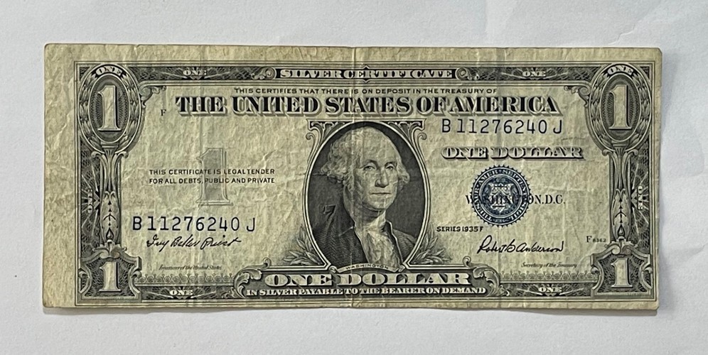 U.S. - Series 1935-F $1.00 Silver Certificate (Misaligned Error Note)