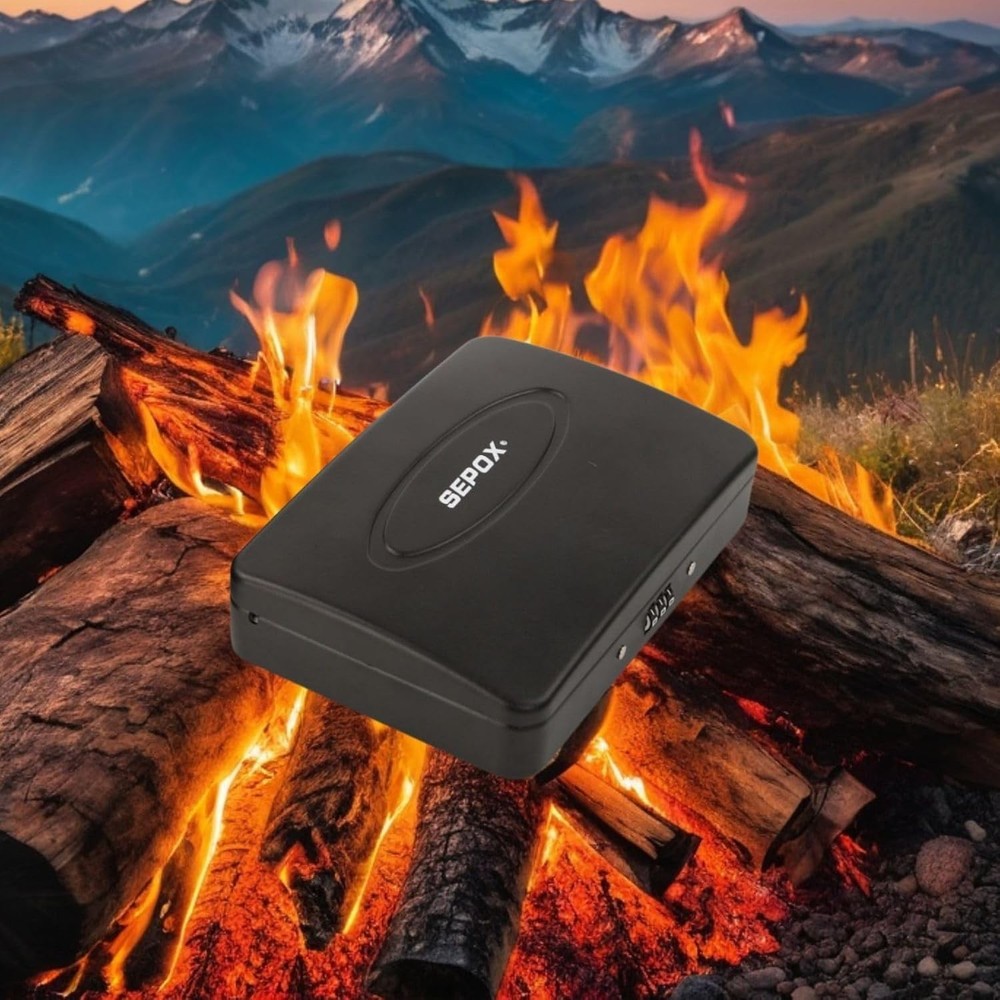 Portable Fireproof Security Box with Combo Lock - Ideal for Travel & Office