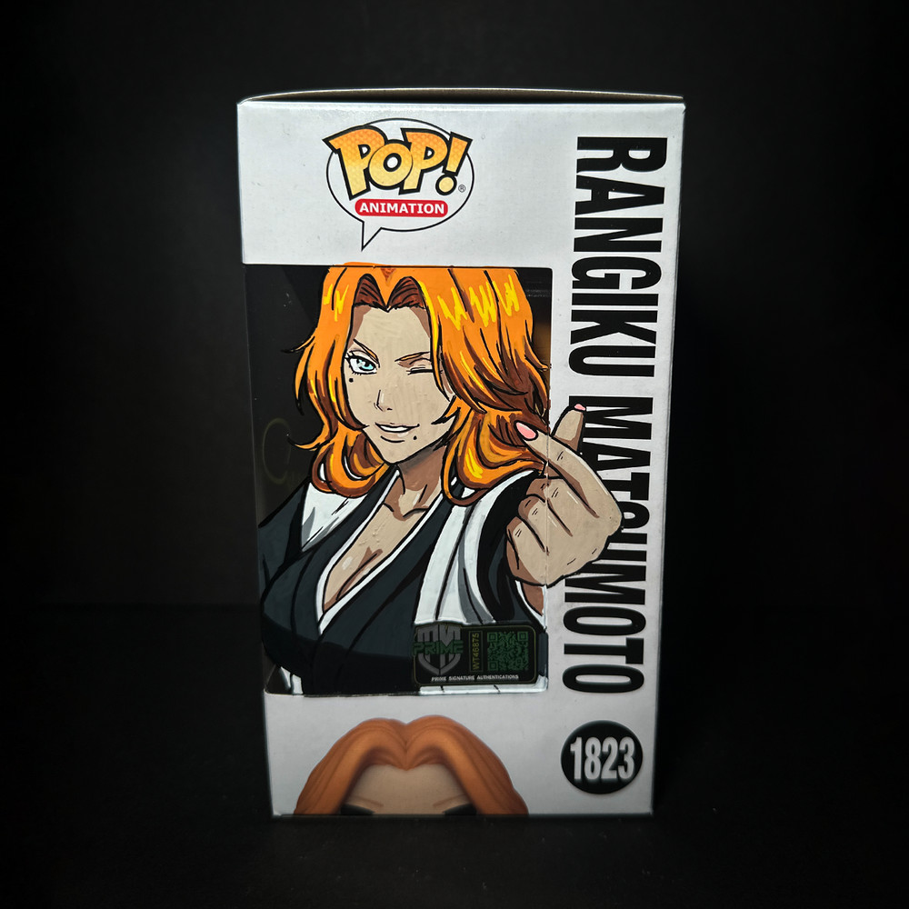 Funko Pop! Bleach - Rangiku #1823 Signed - Custom Box Art [GITD] + Soft Protect