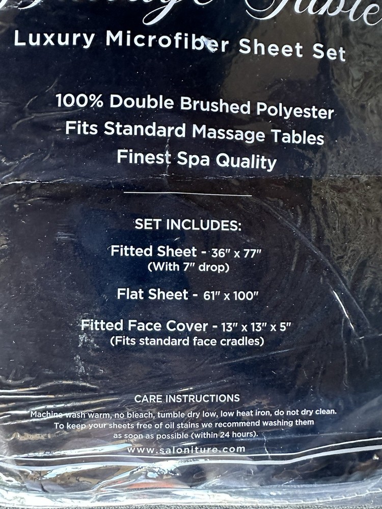 Saloniture 3-Piece Microfiber Massage Table Sheet Set In Blue