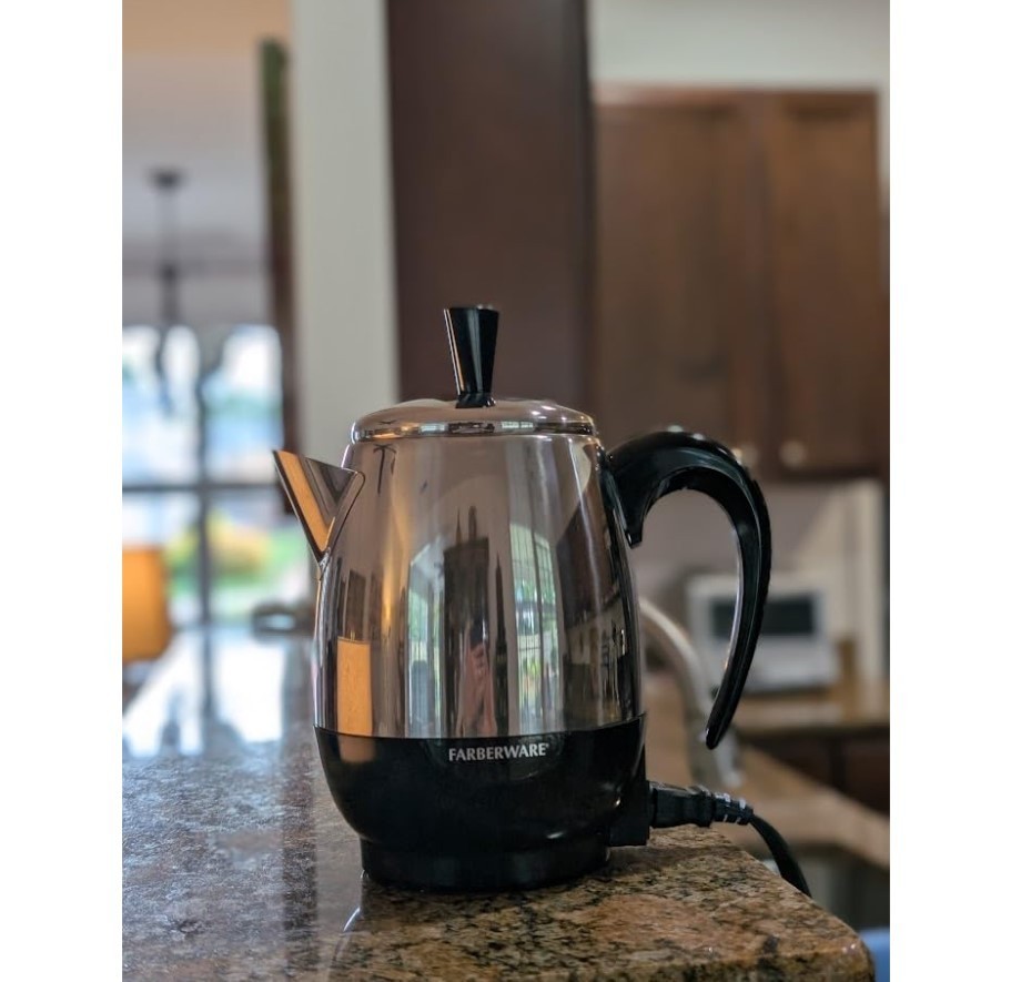 NEW - 4 Cup Electric Coffee Percolator, Automatic Keep Warm, No-Drip Spout