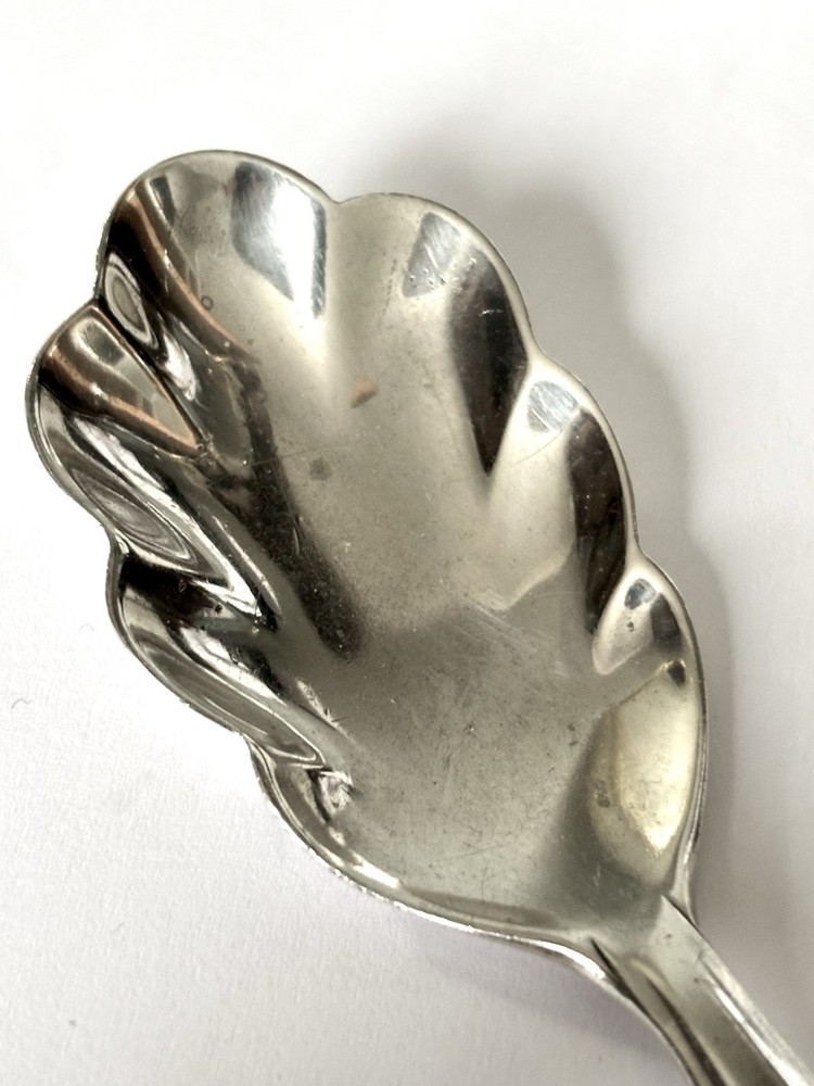 George V Silver Caddy Spoon Leaf Shaped Bow Birmingham 1930