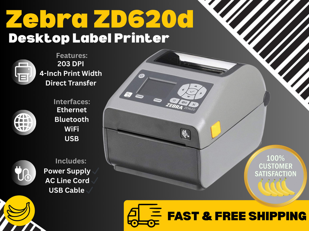 ✅Zebra ZD620d Thermal Label Printer Kit, Display/USB/Ethernet, 4x6 Shipping!🔥⭐