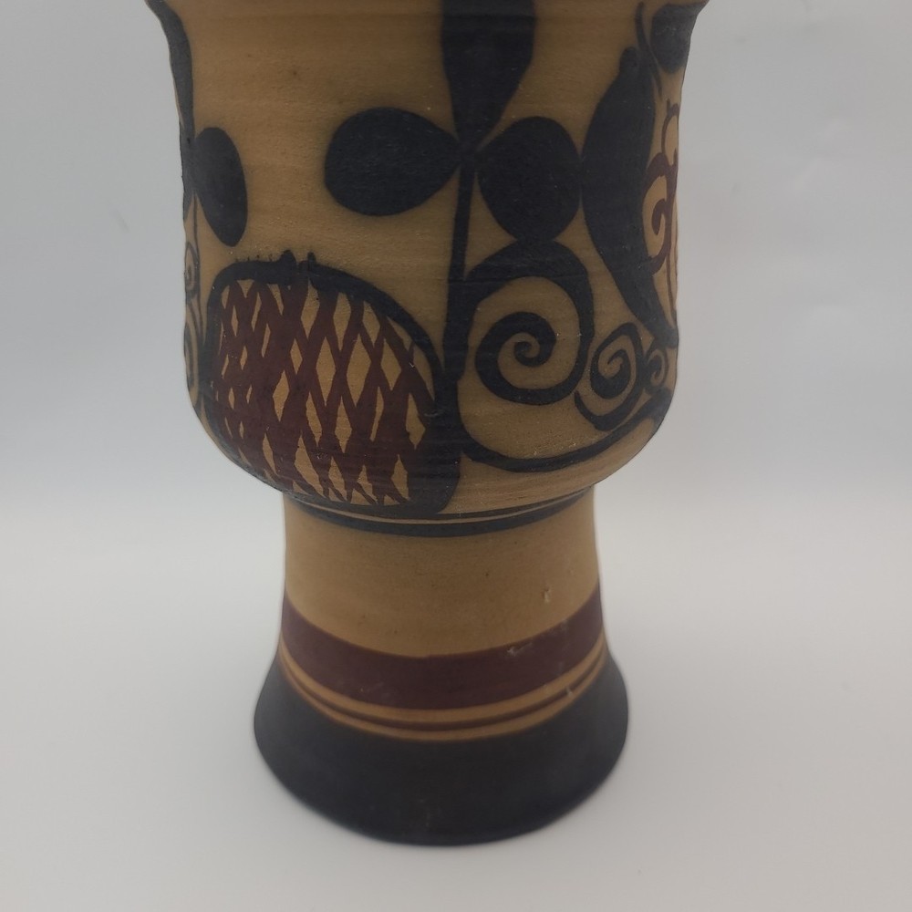 Sandstone Finish Ceramic Bud Vase 8.75 In.