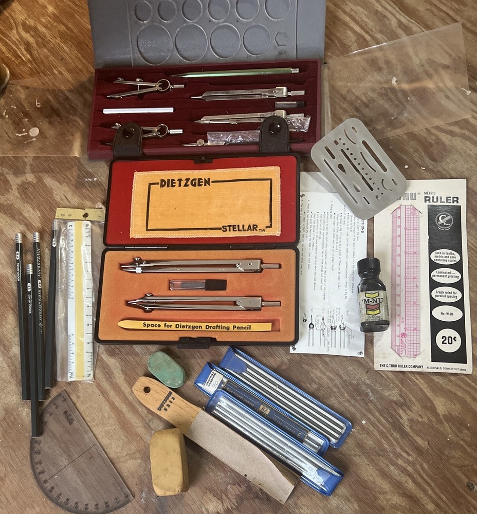 Drafting Tools Lot Dietzgen Vintage