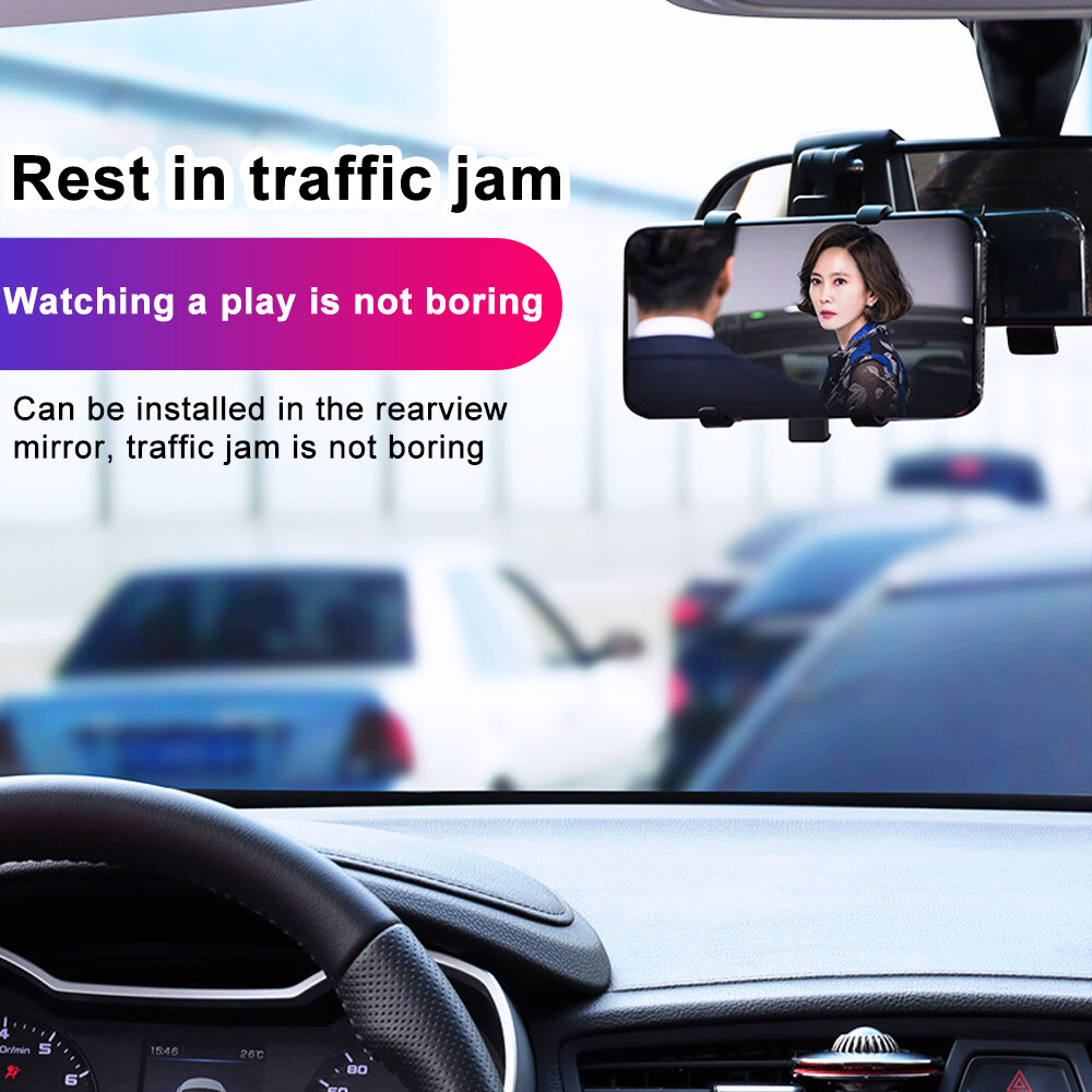 Car Mobile Phone Holder Navigation Bracket Sun Visor Mirror Dashboard Mounting