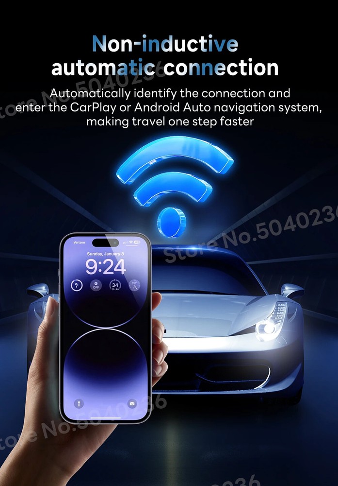 Mini Android Auto Wired Wireless Adapter Navigation Box 5G WiFi Auto-connect