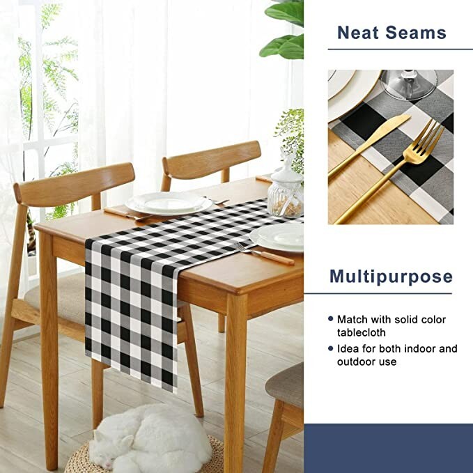 Rustic Charm: Buffalo Plaid Table Runner - 14x108 Inches