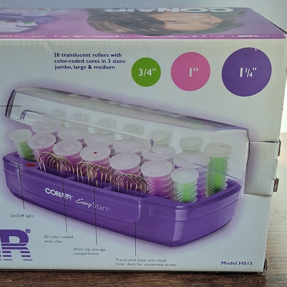 Conair Easy Start HS15 Hot Rollers Multi-Sized Indicator Light Purple