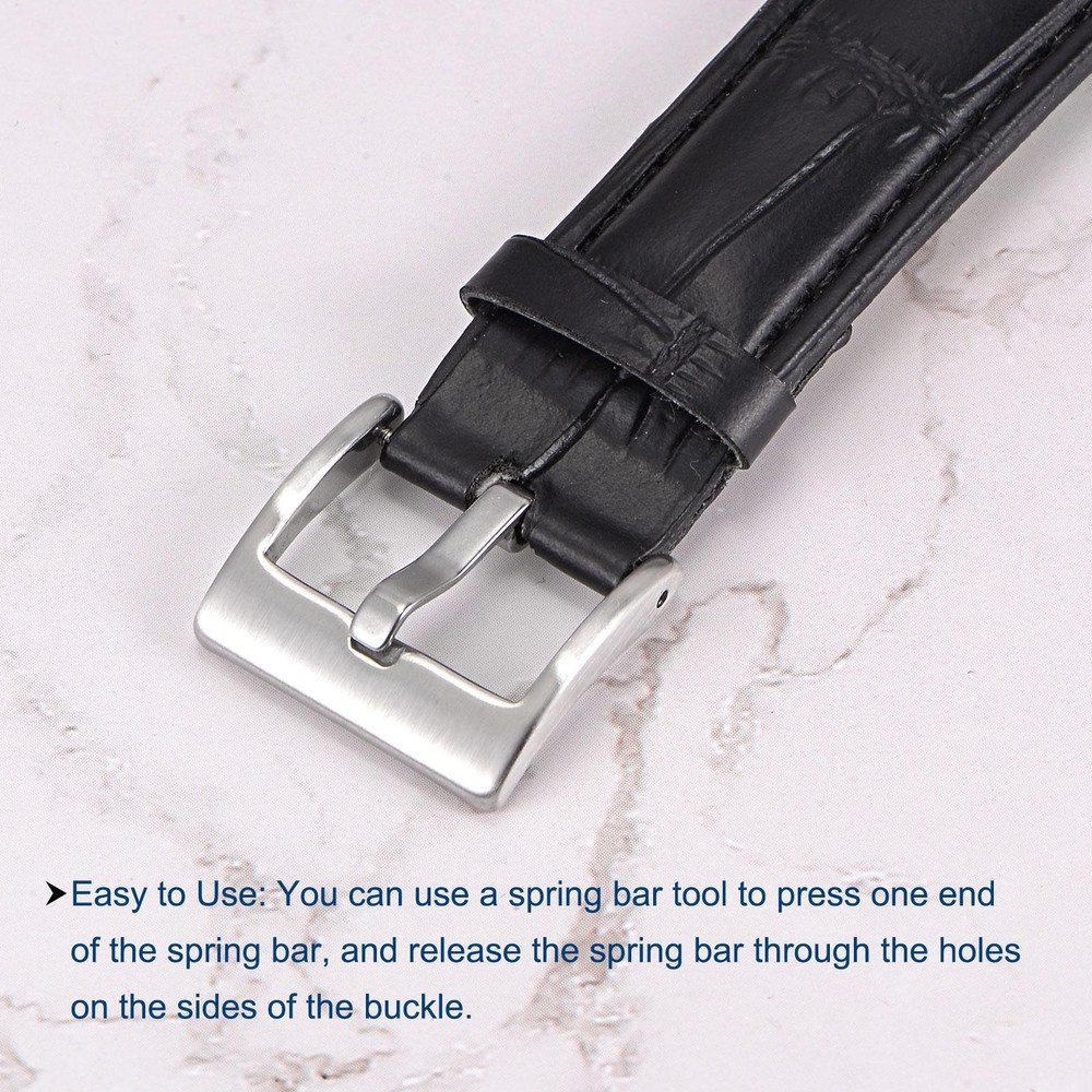 2Pcs Watch Brushed Broadside Type Buckle for 18mm Width Watch Bands