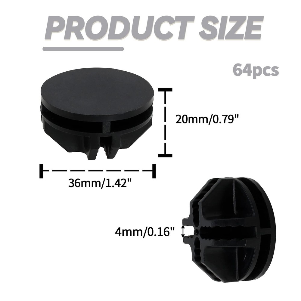 64 Pcs Black Plastic Connector Wire Grid Cube Connector For Modular Closet Stora