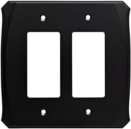 (5 Pack) Serene Double Decorator Wall Plate Flat Black