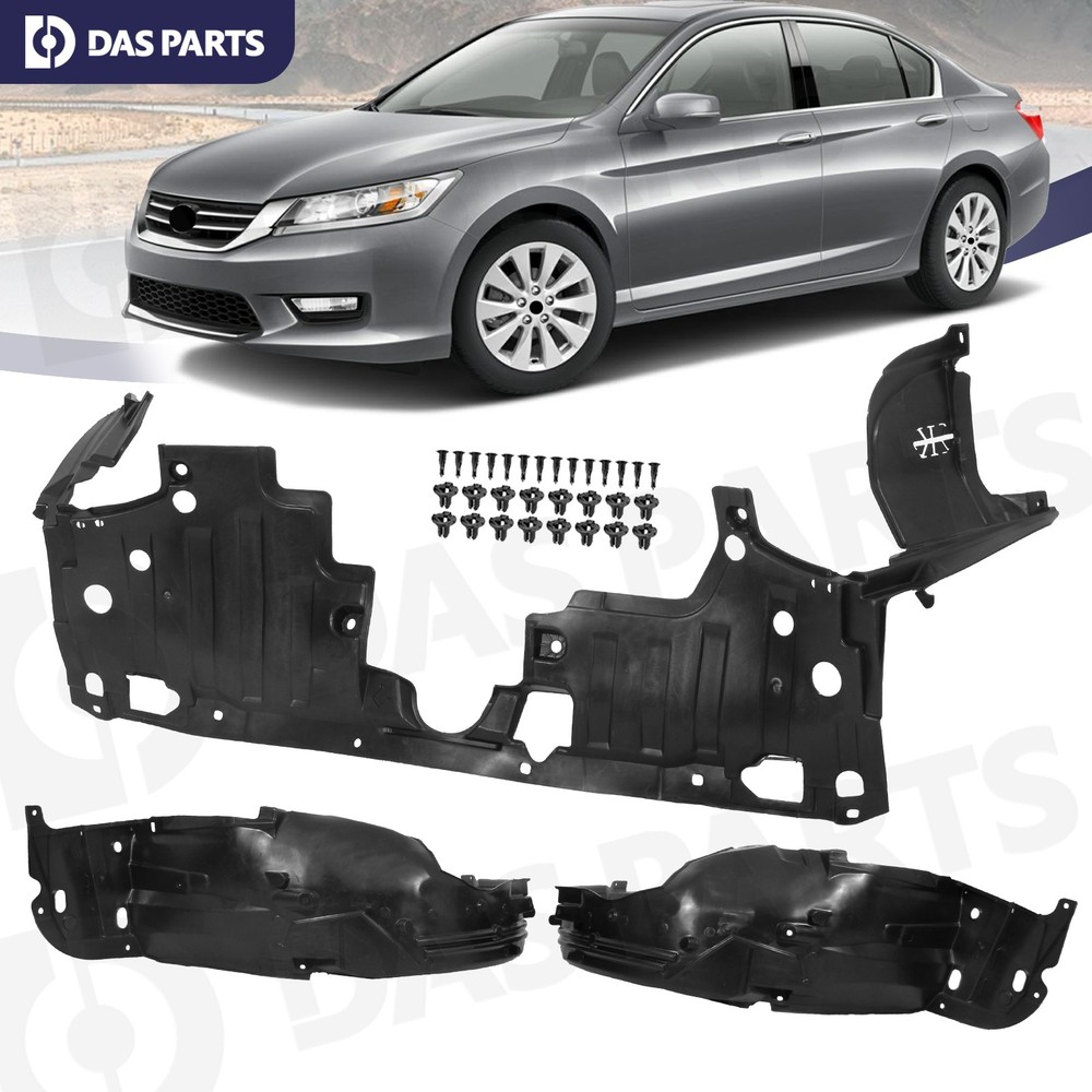 Front Fender Liner Engine Splash Shield Set For 2013 2014 2015 Honda Accord