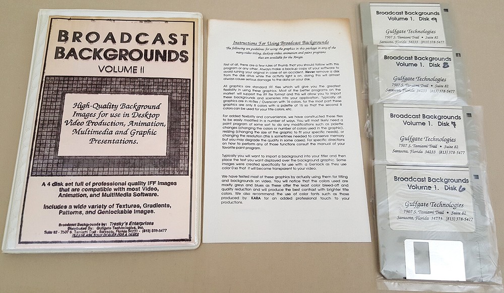 Broadcast Backgrounds Volume II ©1990 Gulfgate Technologies for Commodore Amiga