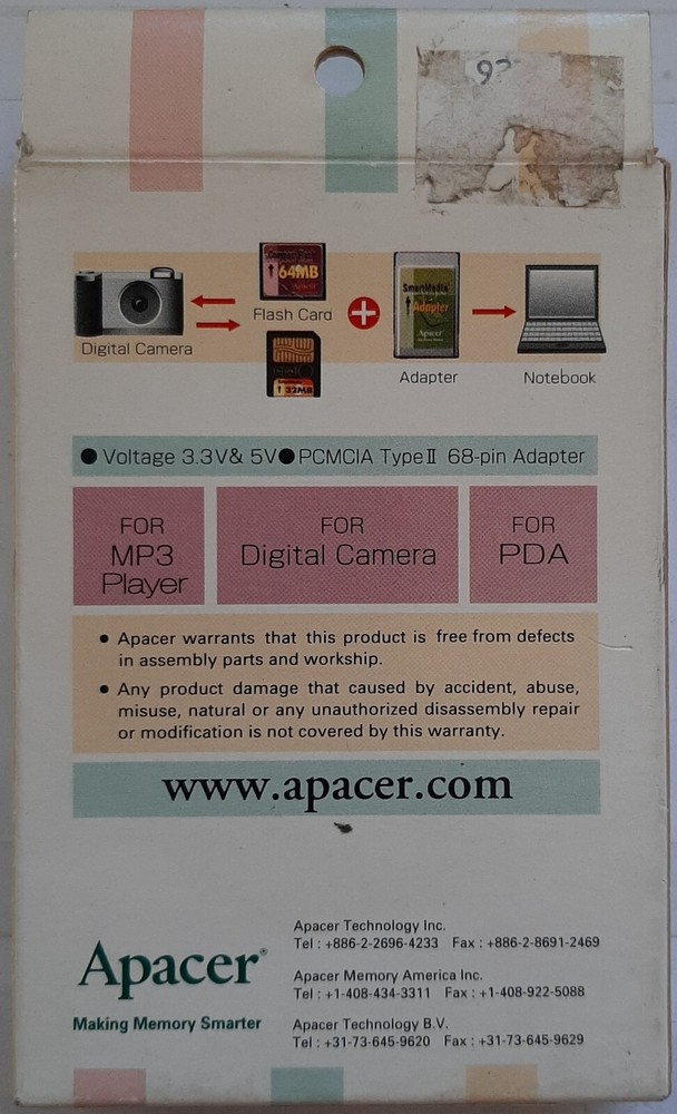 APACER 96MB COMPACT FLASH CARD ... PRICE SLASHED TODAY !