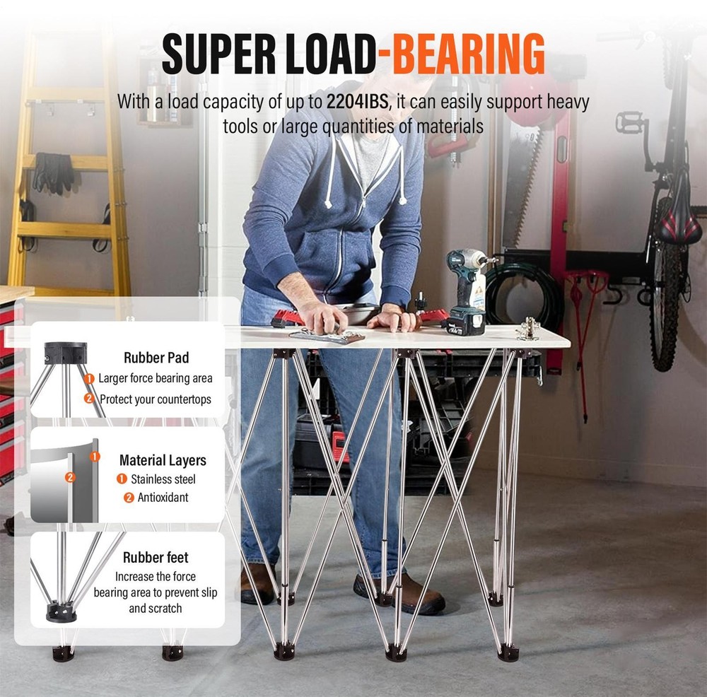 Centipede Portable Work Stand Folding Work Support Sawhorse Spider Leg Workbench