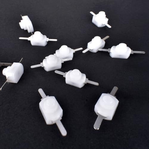 30pcs Latching Push Button Switch Mini ON Off DC 30V 1A Self-Lock Micro White