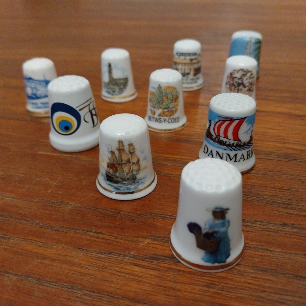 10x Assorted Advert Places Thimbles Collectible Sewing Decorative Bundle
