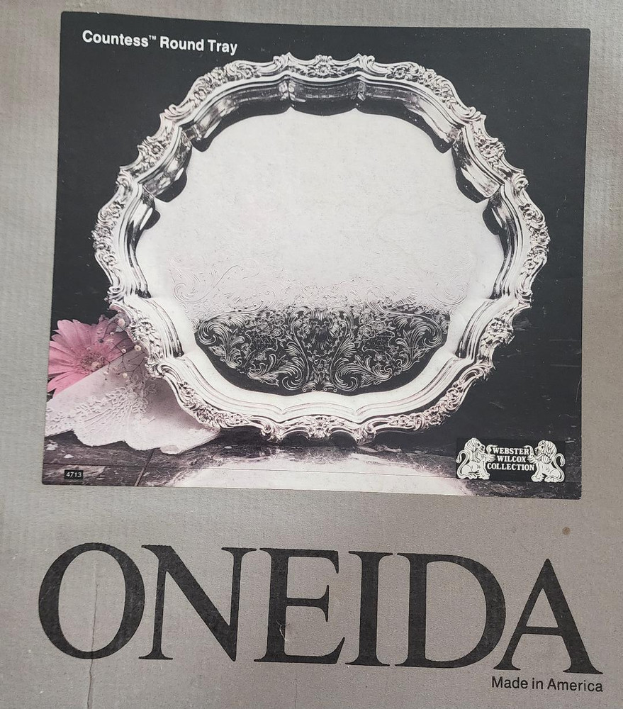 Webster Wilcox Oneida Countess Silver Plated Serving Piece, 14.5" Round USA
