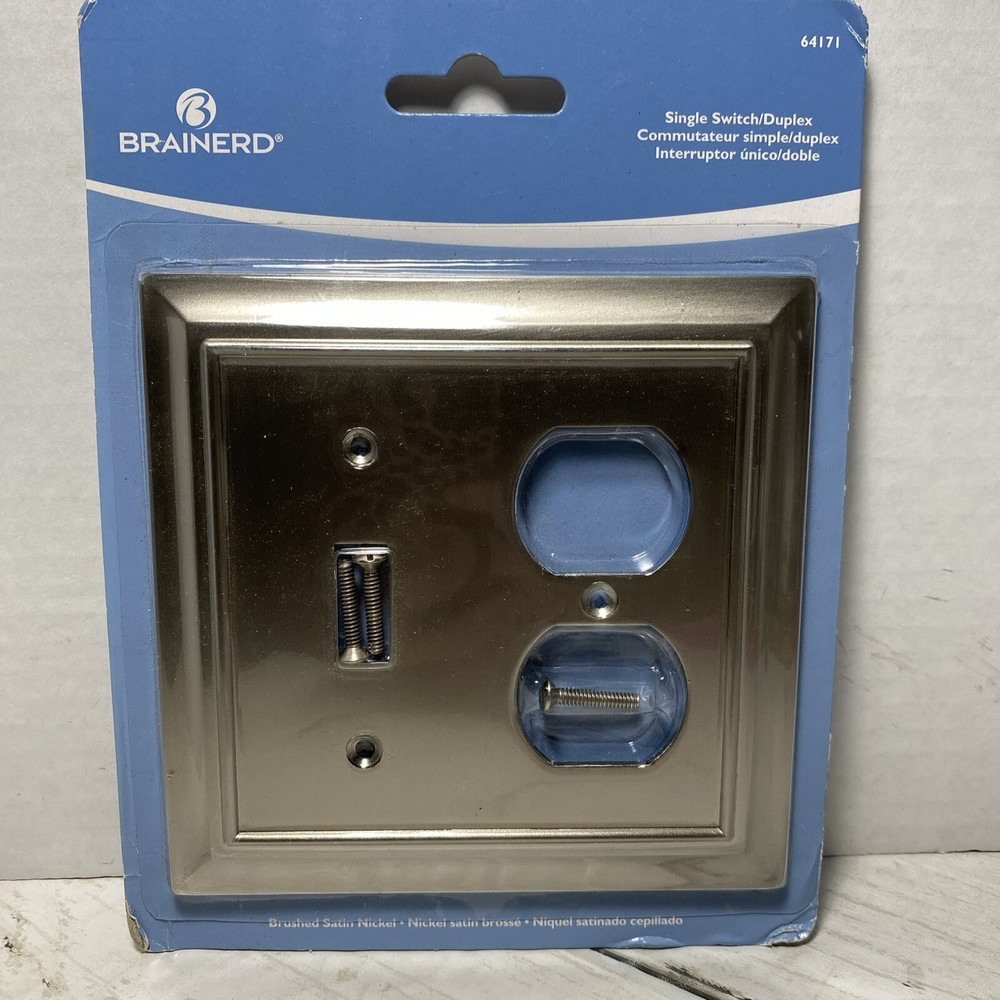 Brainerd Studio Brushed Satin Nickel Single Switch/ Duplex # 64171