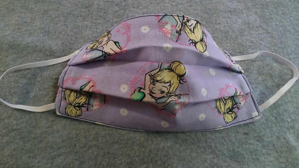 Handmade Fabric Face Mask - Reusable Disney Tinkerbell