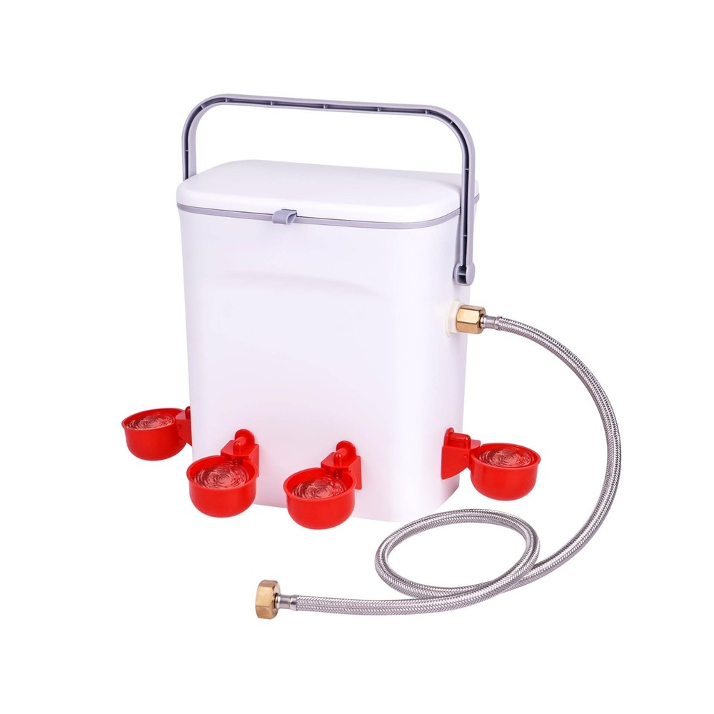 Automatic Chicken Waterer with Float Valve Kit Hose Attachment and ... Fast Ship