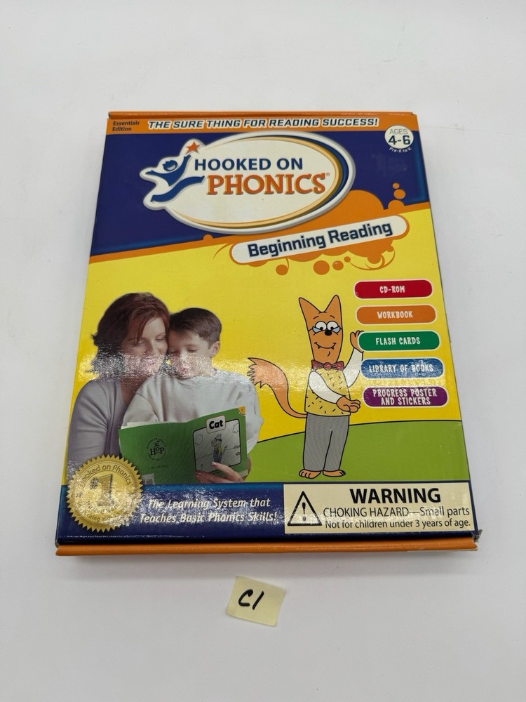 Hooked On Phonics Beginning Reading Ages 4-6 Pre K to KProgram Set CD Workbook