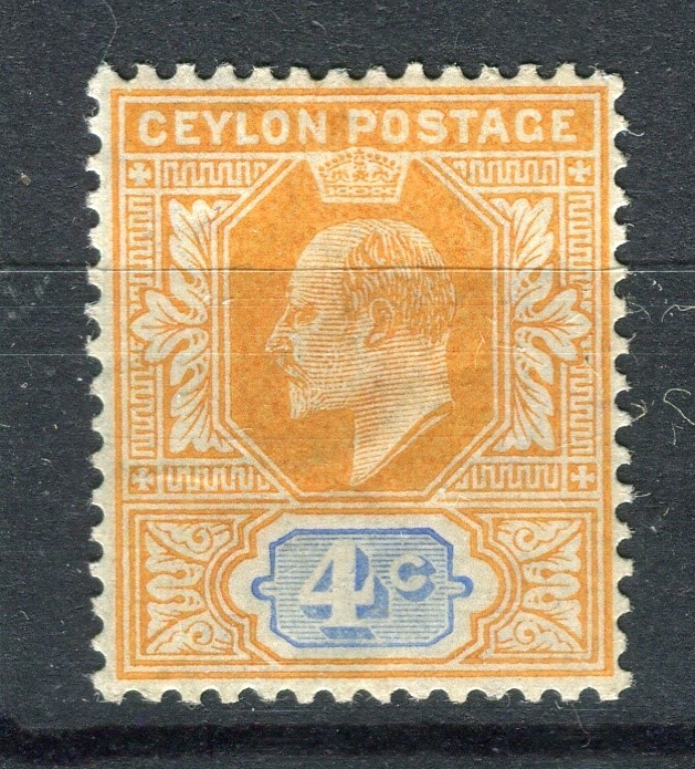 CEYLON; 1904 early ED VII issue fine Mint hinged 4c. value