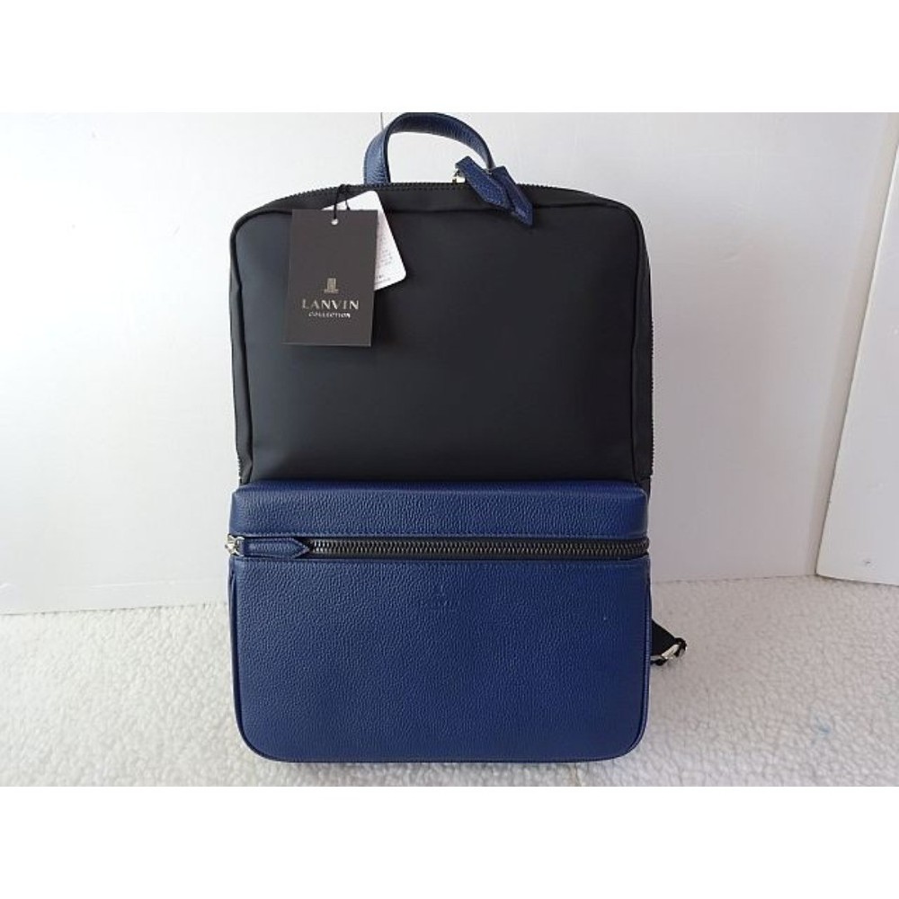 LANVIN Backpack Bag Blue Used From Japan