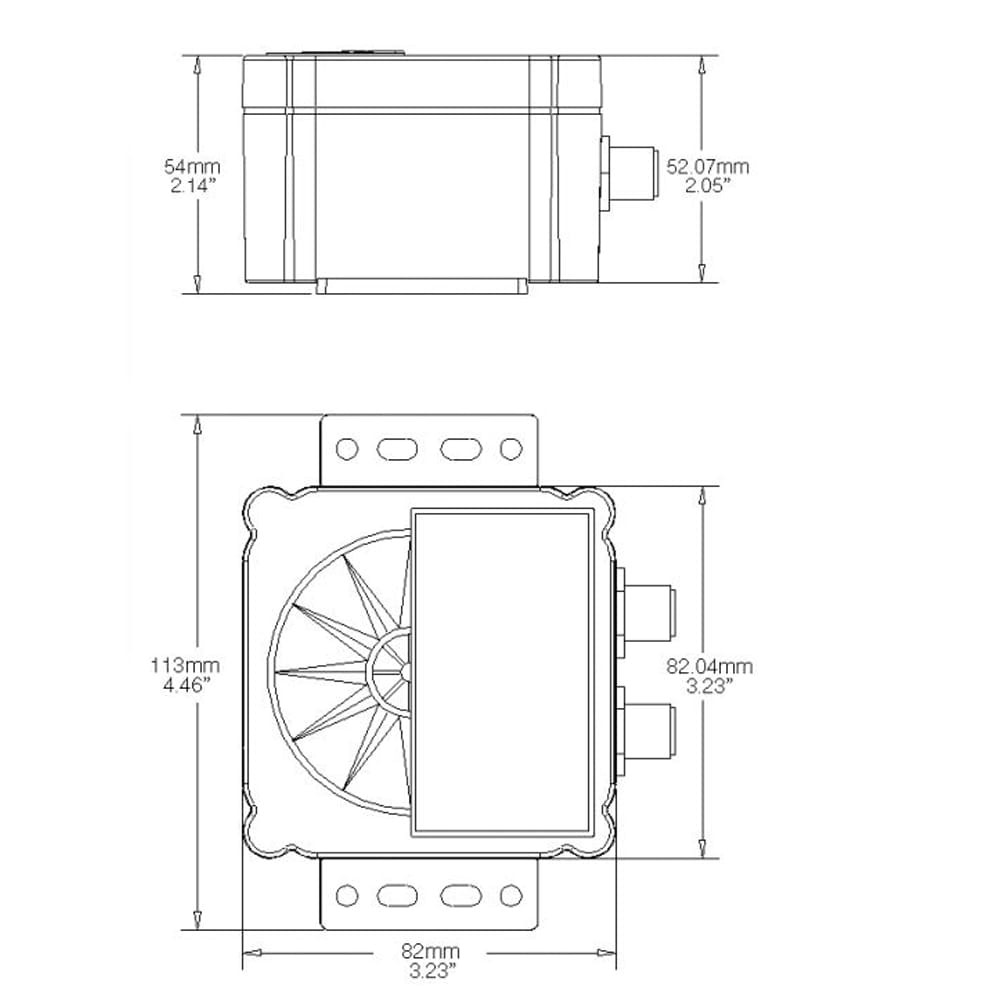 Solid State Gyro Electronic Black Deck/Bulkhead Mount Plastic Compass