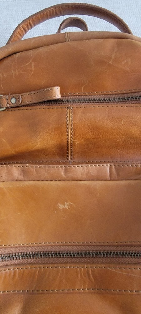 Rawlings Red Label Rugged Unisex Leather Backpack Camel/Cognac/Tan Backpack