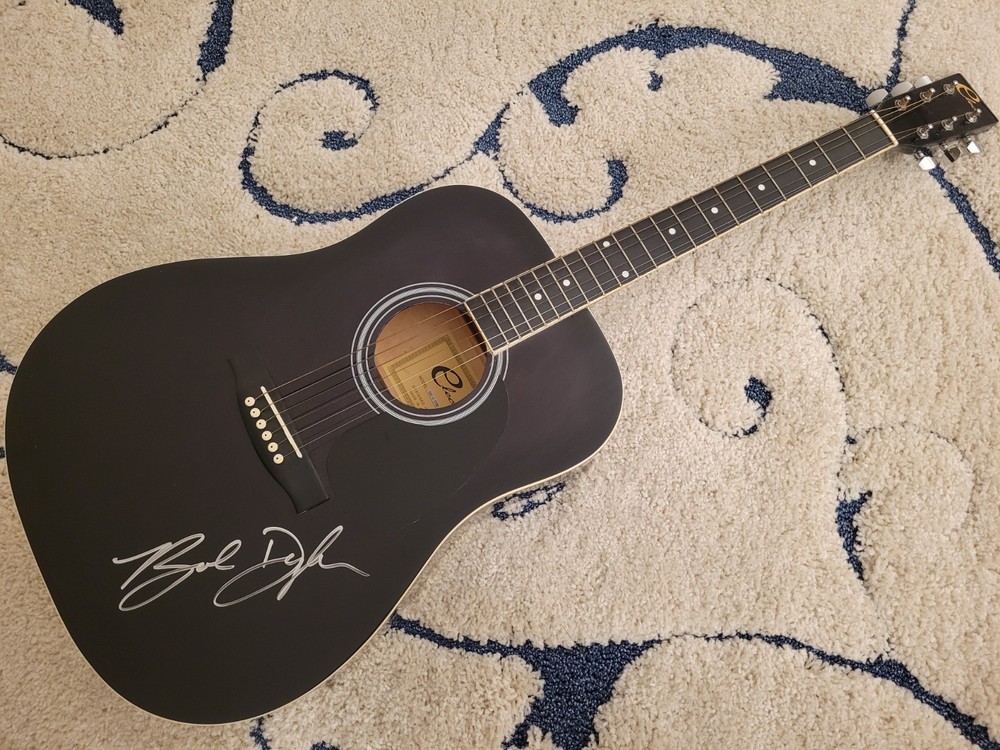 Bob Dylan Autographed Black Eleca Autistic Guitar Signed Authenticated