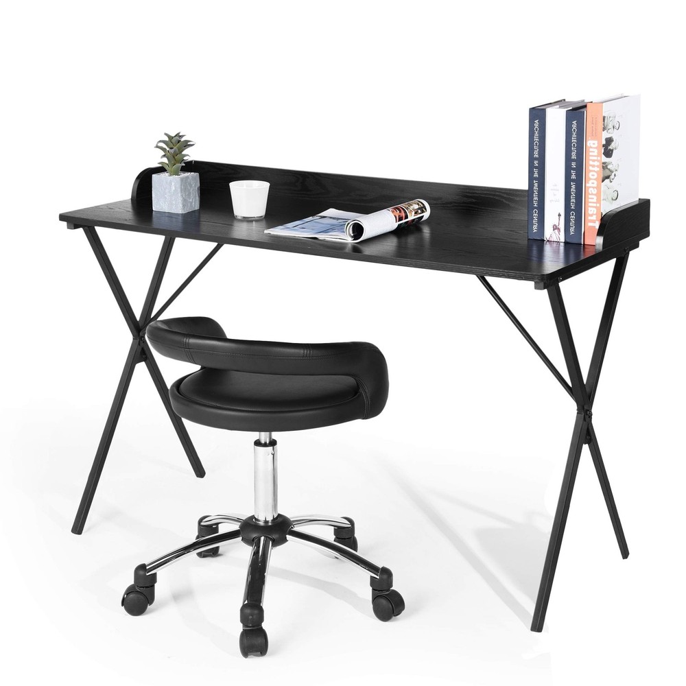 Computer Home Office, 47.2'' Study Writing Table Sturdy X-Frame with Large Wo...