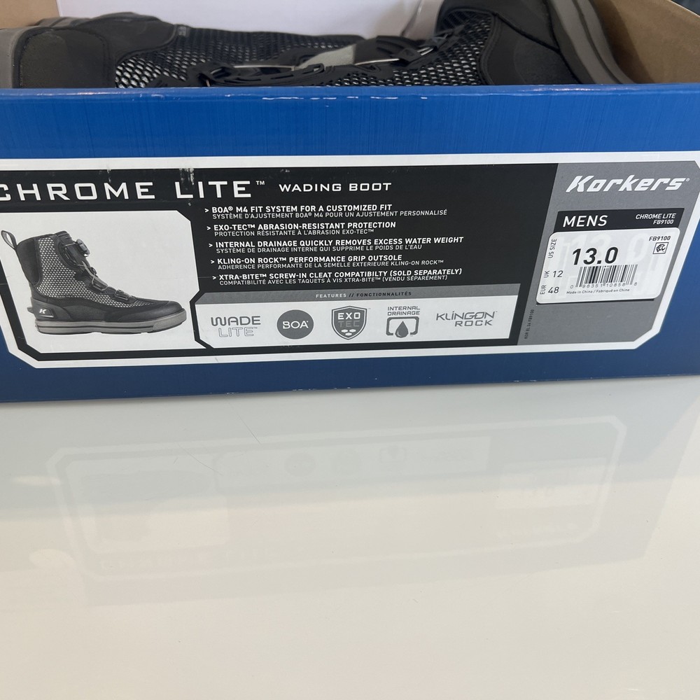 Korkers Chrome Lite Wading Boot Size 13