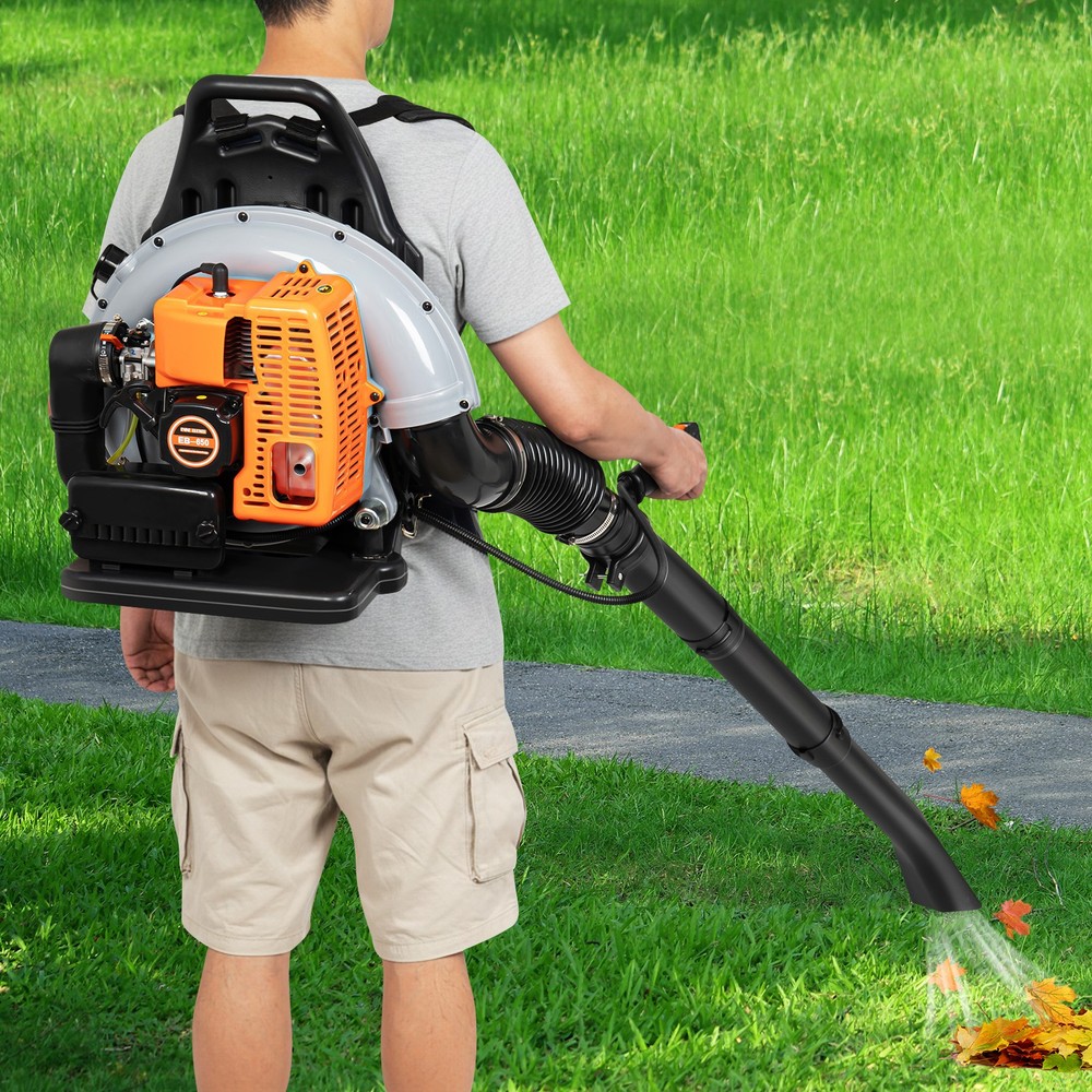 Commercial Backpack Gas Leaf Blower Manual Start 63cc Two-stroke Engine