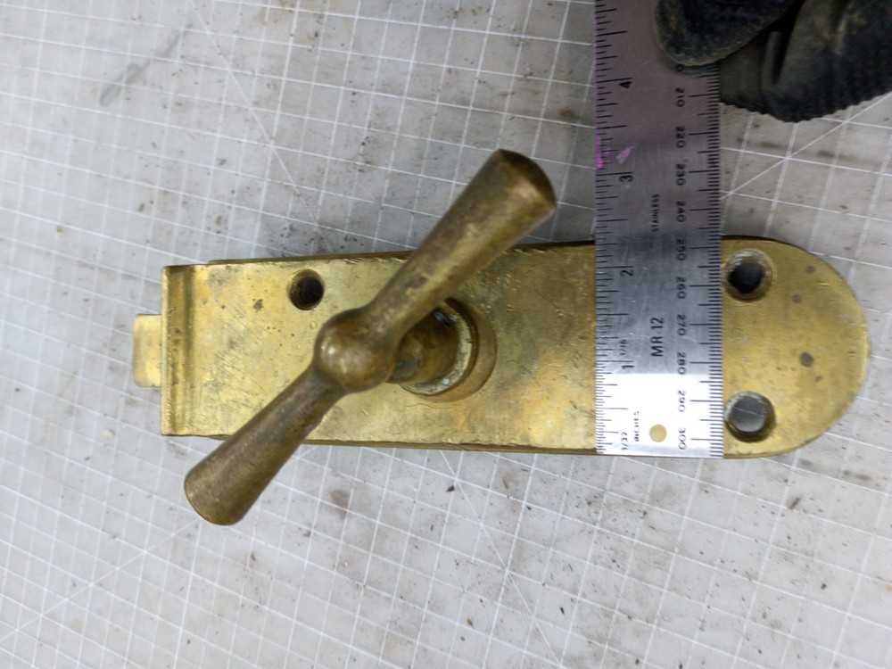 Massive solid brass maritime door latch 9" x 2"