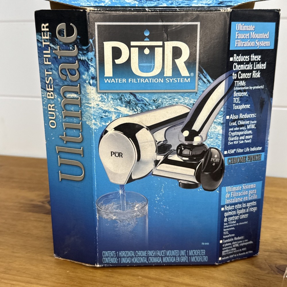 PUR Faucet Mount Water Filtration System Chrome FM3700 Open Box No Filter