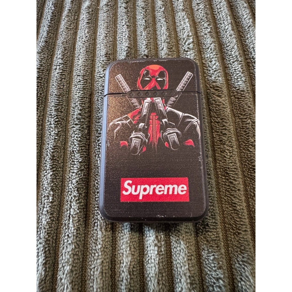 Deadpool Supreme Lighter Torch Jet Flame Refillable Butane Windproof Metal Case