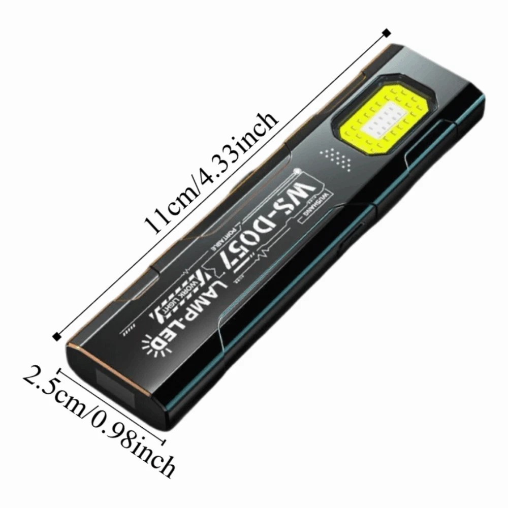 Mini Thin EDC Flashlight with Tail Magnet USB Rechargeable COB Worklight