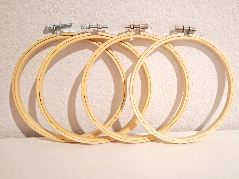 4 wooden hoops for embroidery