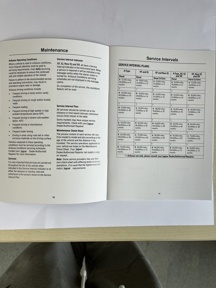 Jaguar XF Service History Book For All Models Blank