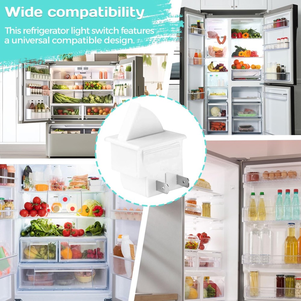Refrigerator Door Light Switch, 2PCS Whirlpool Refrigerator Light Switch Comp...