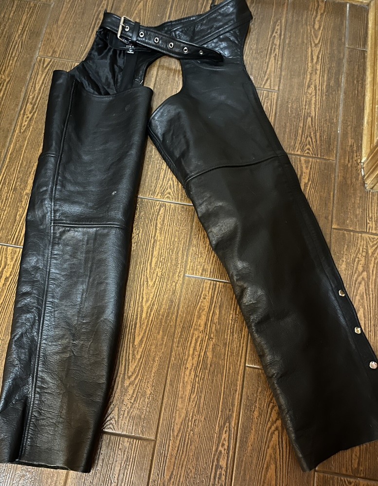 Women’s Motorcycle Leather Chaps, Size Small