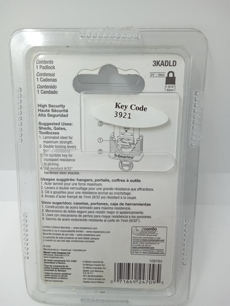 Master Lock New in package