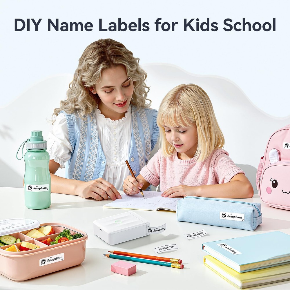 D110 Upgraded Version Mini Label Maker Machine with Tape, Portable Bluetooth ...
