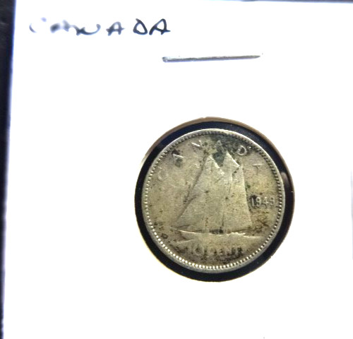 Canada 1949   .800 % Silver 10 Cents  👀