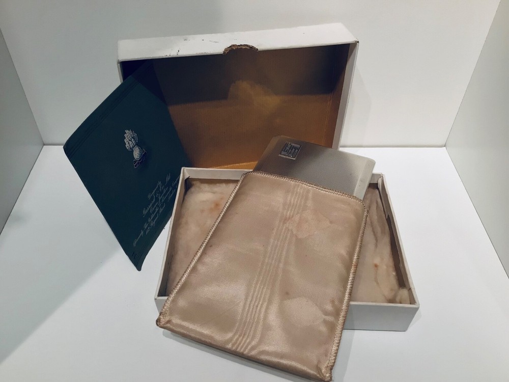 Boxed Heavy Solid Silver Cigarette Case, Birmingham 1974, Garrard & Co 180g